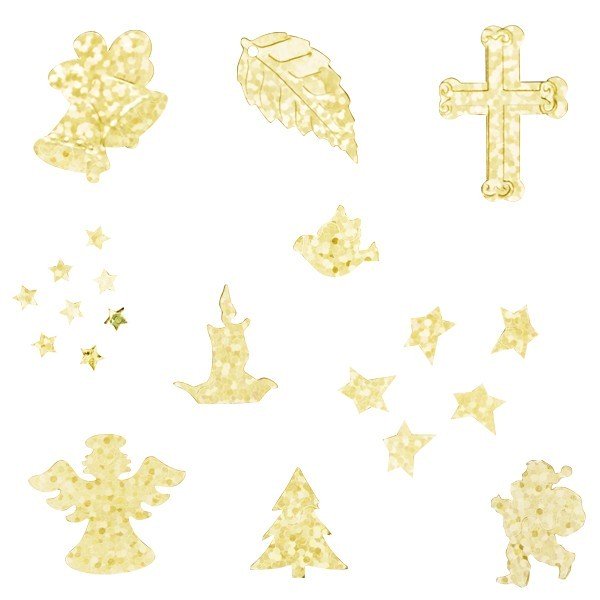 Streupailletten Weihnachten, 10er Set, gold-irisierend