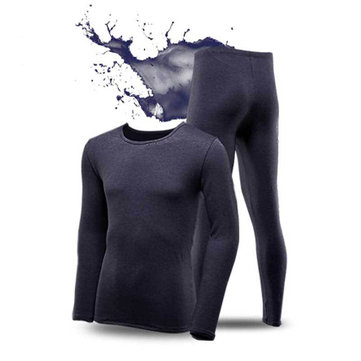 Two Pieces Pajamas Set Magnetic Energy Long Sleeve Thermal Pajamas for Men