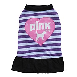 Cat Dog Dress Heart Dog Clothes Puppy Clothes Dog Outfits Breathable Purple Pink Costume for Girl and Boy Dog Cotton XS S M L Lightinthebox
