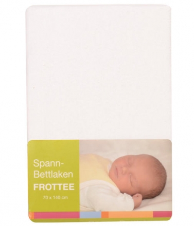 Baby Plus Spannbettlaken Frottee weiß 40x90cm