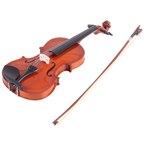 Ammoon 1/4 Natural Acoustic Violin Fiddle Spruce Steel String avec Arbor Arbor pour Amateurs de musique Débutants + ammm AMT-01GB Multifonctionnel 3in1 Digital Tuner + Metronome + Générateur de tonalité pour guitare chromatique Violon basse + 4pcs Un ense