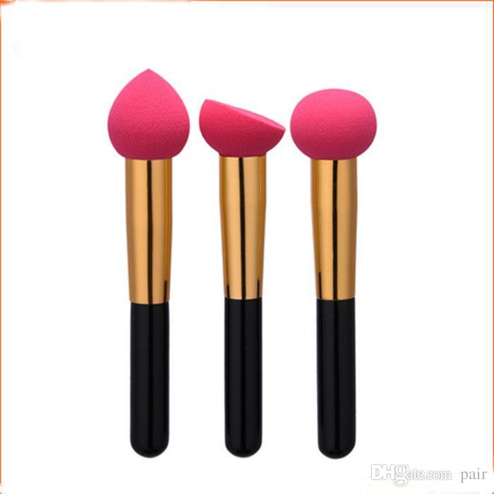 Hot sale high quality black gold handle powder makeup brush 3pcs free shipping