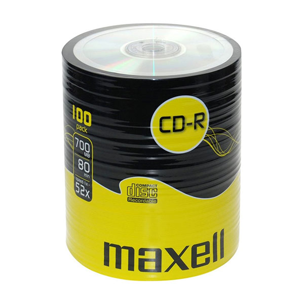 Maxell Blank CD-R 80 MINS Recordable Discs - Value Pack of 100