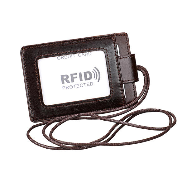 RFIDEchtesLeder4CardSlot Neck Bag Kartenhalter