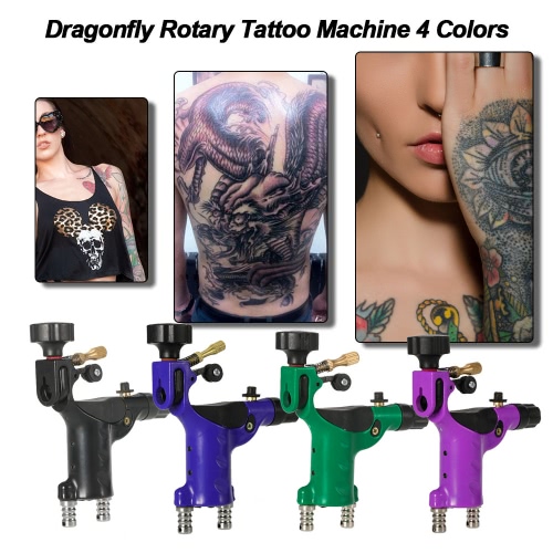 Dragonfly Rotary Tattoo Machines 4 couleurs Tattoo Motor Shader & Liner Tattoo Machine Body Tattoo Art Noir
