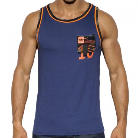 ES Collection Camo Pocket Tank Top - Navy L