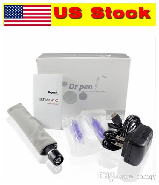 US-Stock! A1-C Dr. Pen Derma Pen Auto Microneedle System Adjustable Needle Lengths 0.25mm-3.0mm Electric DermaPen Stamp Auto Micro Needle