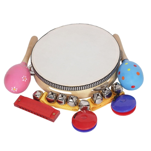 8 pcs / ensemble Musical Toys Instruments de percussion Band Rhythm Kit pour enfants enfants enfants en bas âge