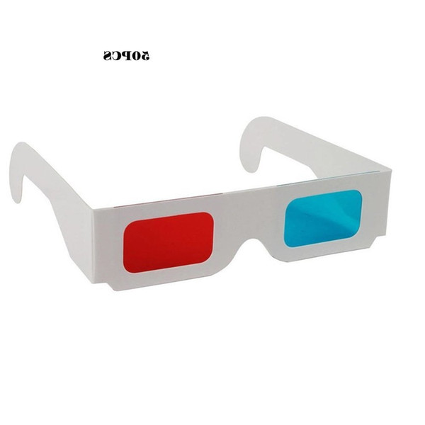 NewView 10pcs/lot Universal Paper Glasses Anaglyph Red/Blue 3D Glass For Movie Video EF
