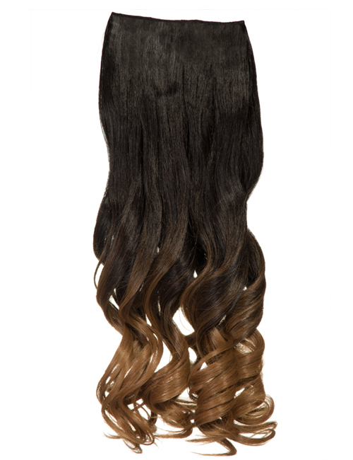Luxury Ombre One Piece Curly Clip-in Dark Brown to Ginger 4TT27