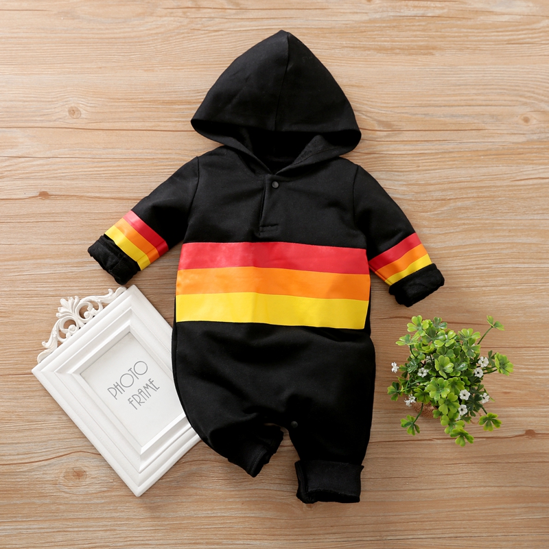 Baby Striped Hooded Jumpsuit