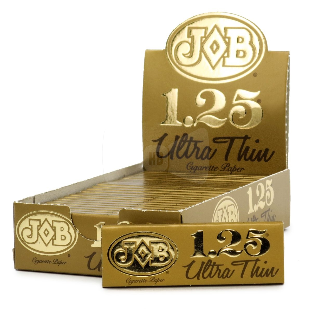 JOB 1.25 Gold Ultra Thin Rolling Papers Box