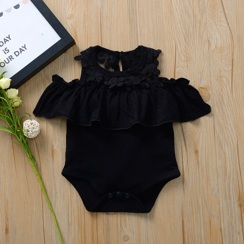 Baby Girl Solid Short-sleeve Romper