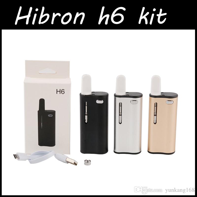 Authentic Hibron H6 Kit 350mAh Preheat VV Battery Box Mod 0.5ml Ceramic Coil Thick Oil Cartridge Tank