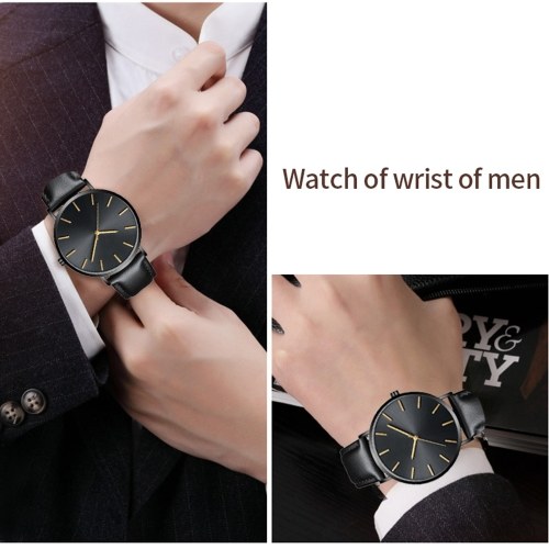 6,5 mm Ultra-Thin Relojes de moda a prueba de agua Relojes de cuarzo simples para negocios, hombres y mujeres en general