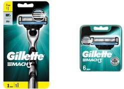 Gillette Ersatzklingen Mach3 Systemklingen, 6er Pack Ersatz-Rasierklingen, gründlichere Rasur, scharfe Klingen, - 1 Stück (7702018452941)