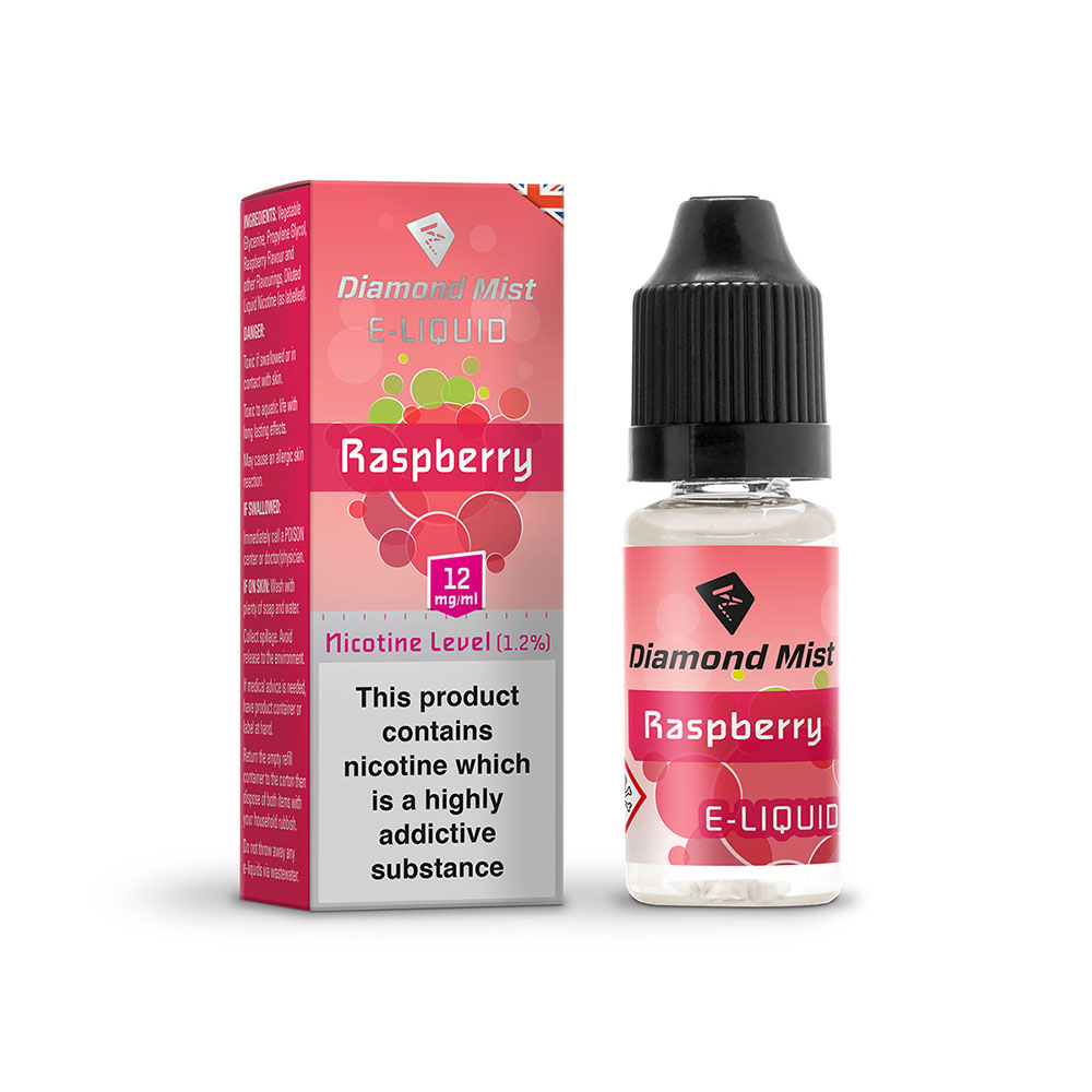 Diamond Mist E-Liquid Raspberry 10ml - 12mg Nicotine