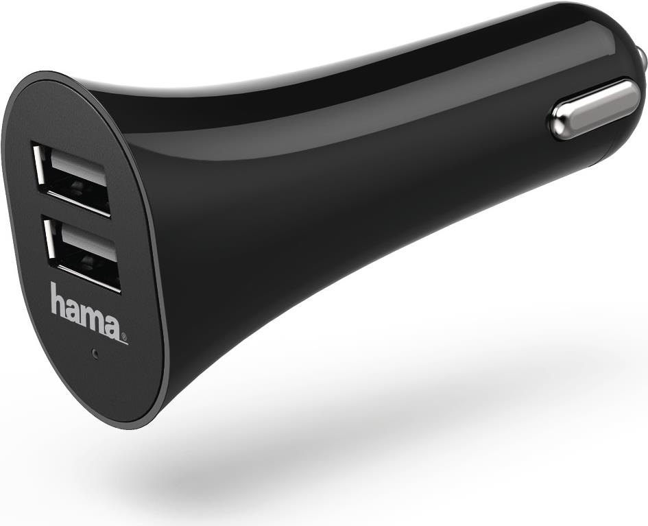 Hama Car Charger - Auto-Netzteil - 15,5 Watt - 3100 mA - Fast Charge - 2 Ausgabeanschlussstellen (USB) - Schwarz (00173758)