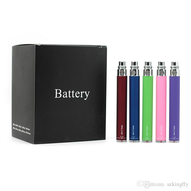EGo-C Twist Battery 650mAh 900mAh 1100mAh 1300mAh Electronic Cigarette Battery Variable Voltage For all series EGo Kit E cigarette