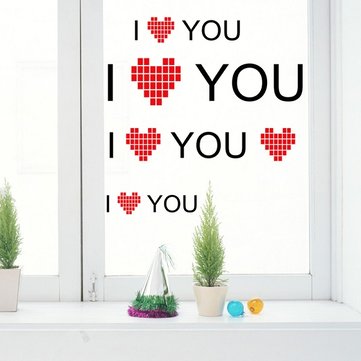 Creative Romantic Wall Stickers I Love You Wedding Valentine's Day Wall Paper