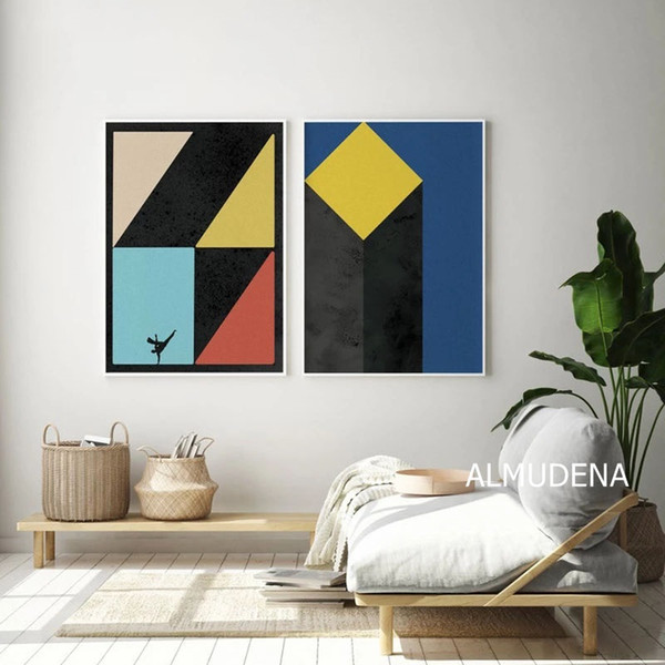 geometrical prints poster colorful abstract canvas painting street dance home wall art decorative wall pictures for living room