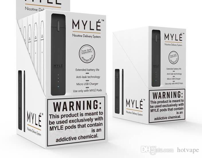 MYLE pods cartridge smoking ceramic pods vape pen electronic cigarette kit no button battery set with charger flat pen