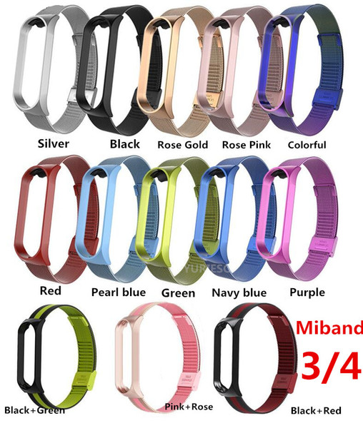 New Metal Stainless Steel Strap For Xiaomi Mi Band 4 Wrist Strap For Xiaomi Miband 4 3 Bracelet For Mi Band 4