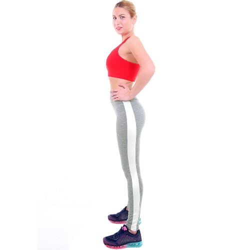 New Fashion Women Sport Leggings Stripe High Waist Yoga Fitness Gym Running Stretch Tights Long Pants Trousers