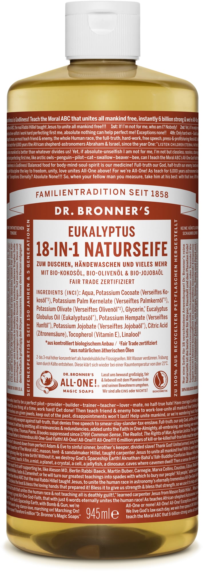 Dr. Bronner's 18in1 Natual Eucalyptus Soap - 945 ml