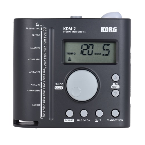 KORG KDM-2 Universal Digital Metronome LCD Display 30-252 Tempo Range 19 Beat Patterns with 3.5mm Earphone Output