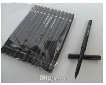 Free Shipping! New Eye EYELINER PENCIL WATERPROOF BLACK eyeshadow & Eyeliner 2 IN 1 Pencil (12 Pieces/Lot)