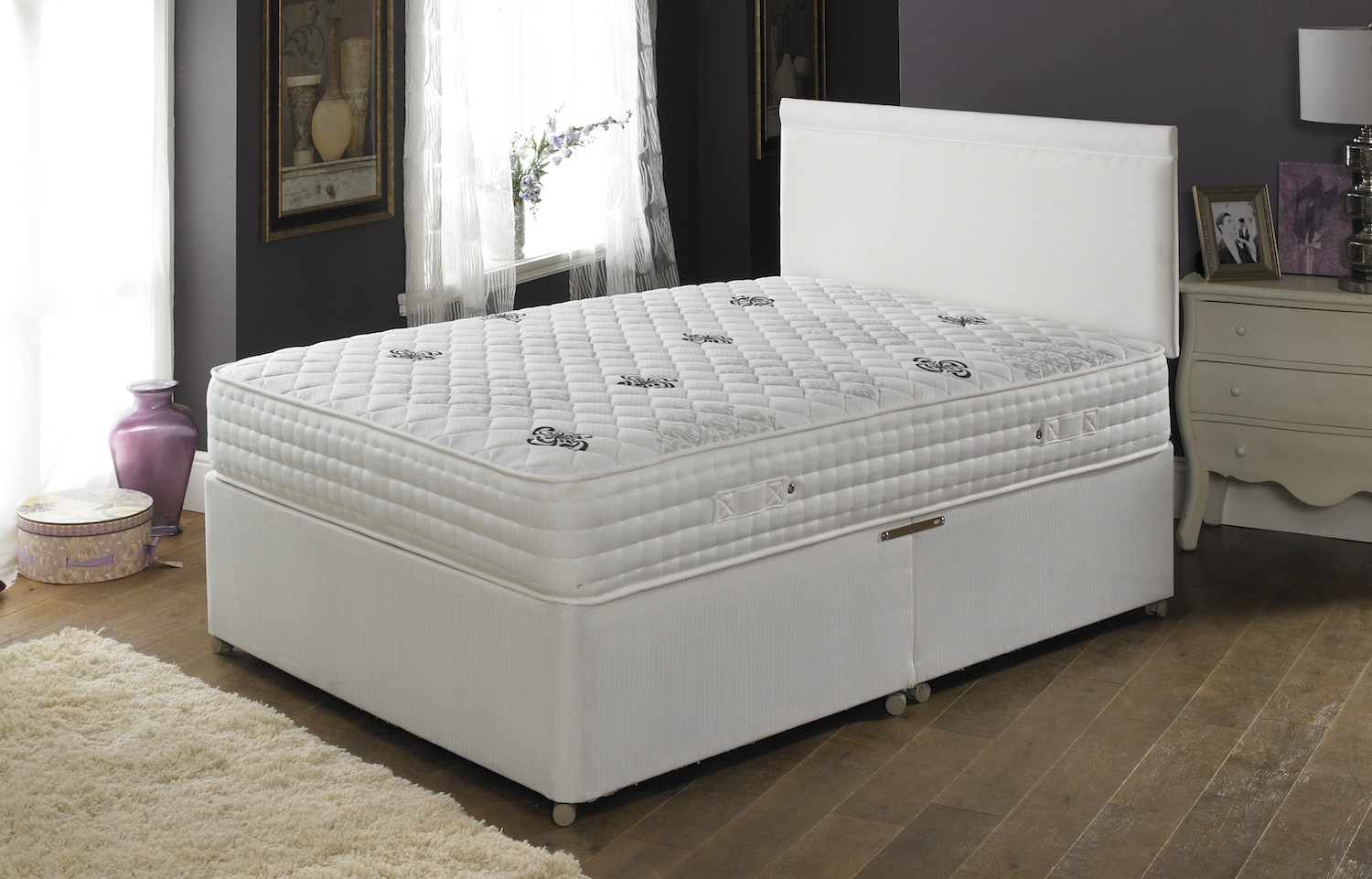 Joseph Crown Victoria Divan Bed-Super King Size-Large End Drawer