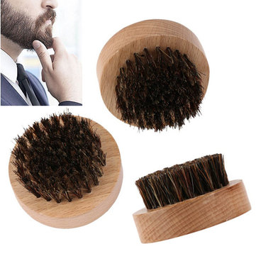 Natural Boar Bristles Beard Brush Mustache Grooming Device