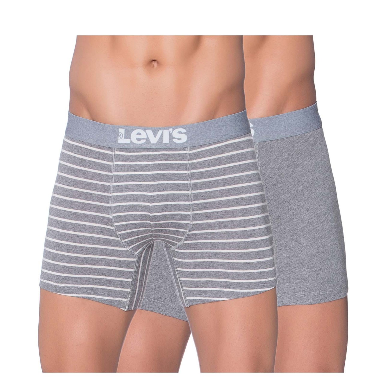 Levis Boxer Brief 2 Pack Stripe Grey