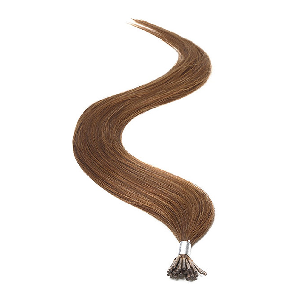 american pride i-tip human hair extensions 18 inch - 4 brown