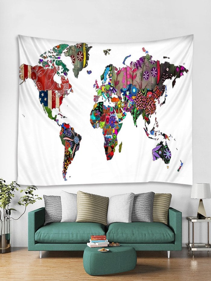 3D Print World Map Home Decoration Wall Tapestry