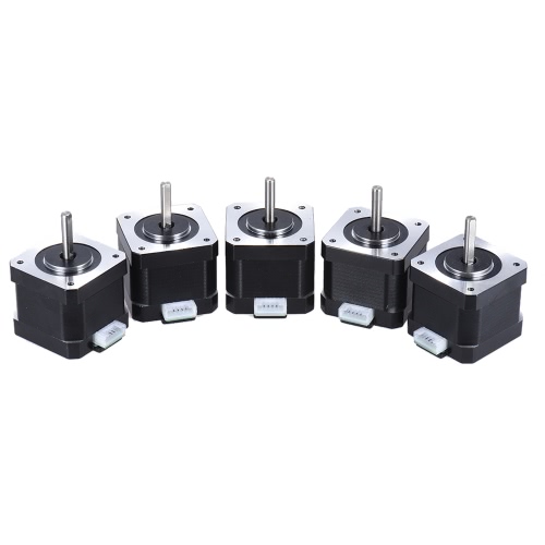 5pcs Nema 17 Stepper Stepping Motor Drive Control 2 Phase 1.8 Degree 0.9A 0.4N.M 42mm with Lead Cable 3D Printer/CNC Accessory Replacement