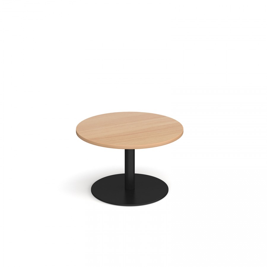 Monza Beech Circular Coffee Table 800mm with Black Base