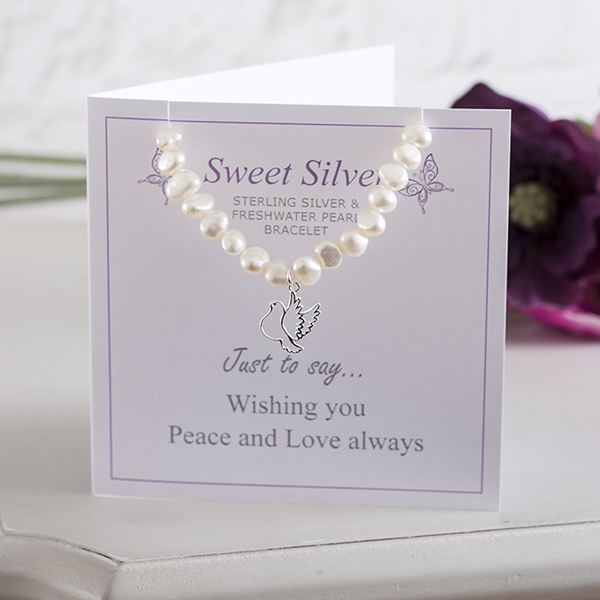 Sterling Silver And Freshwater Pearl Bracelet With Gift Card