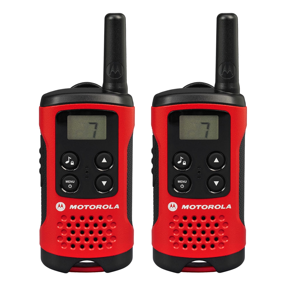 Motorola Talker T40 2 Way Walkie Talkie Radio - Black/Red Pack of 2