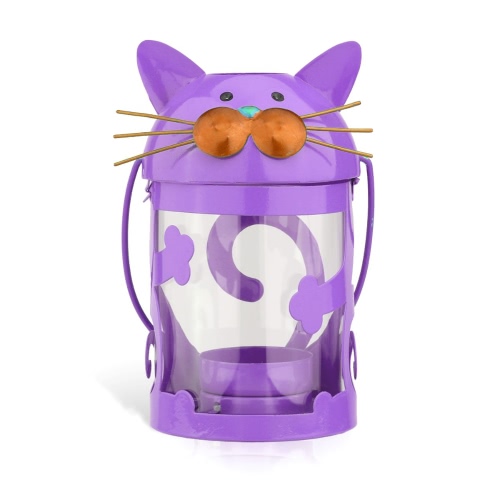 Cat candle holder(purple) Hurricane lamp Practical ornament Creative ornament  Home Furnishing Articles