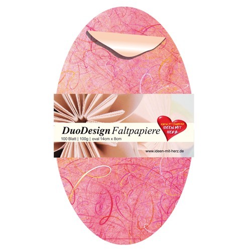 DuoDesign Faltpapier, oval, 14 x 8 cm, 100 Blatt, rosa