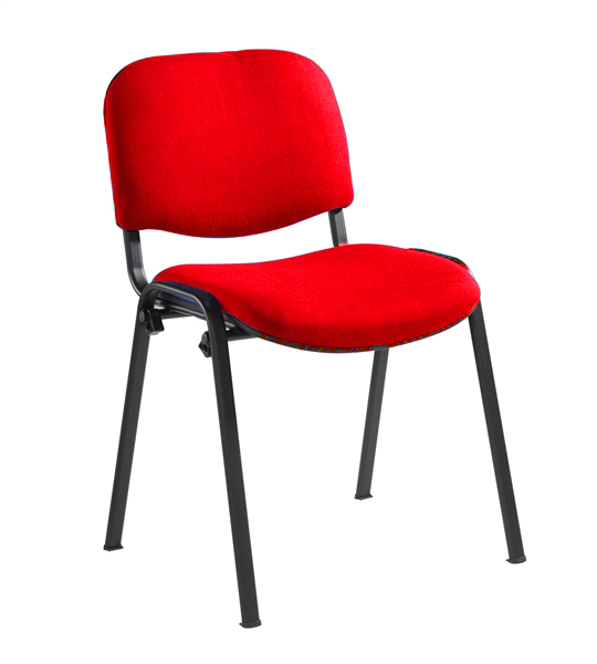 Taurus Red Stacking Chair With Black Frame (Pack of 4)