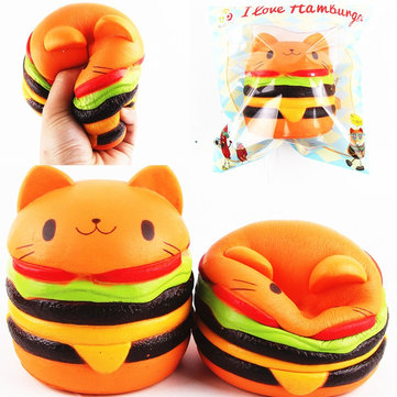 Sanqi Elan Squishys Cat Burger Slow Rising Soft Animal Collection Gift Decor Toy Original Packaging