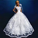 poupée barbie robe de mariage de polyester blanc pur
