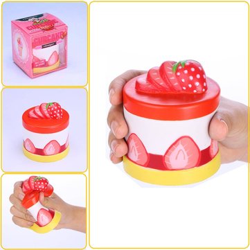 Vlampo Squishy Strawberry Cupcake Slow Rising Original Packaging Cake Collection Gift Toy Decor