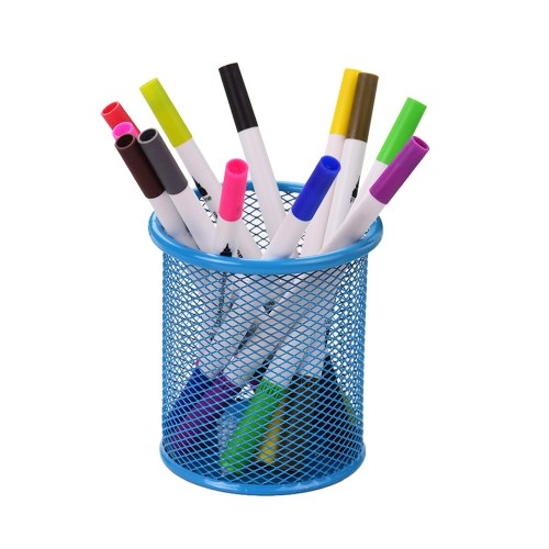 Mesh Pen Bleistifthalter Metal Pen Organizer Aufbewahrungsbriefpapier Container Runde gepolsterte Basis für Schreibtisch Schulbüro