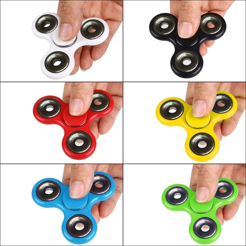 Tri Triangle Fidget Hand Finger Spin Spinner Widget Focus Toy EDC Pocket Desktoy Plastic Gift for ADHD ADD Children Adults Relieve Stress Anxiety Boredom Killing Time