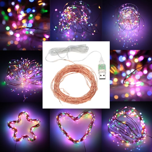 10M 100LEDs USB Copper Wire Starry String Light