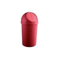 helit Abfallbehälter mit Push-Einwurfklappe, 45 Liter, rot rund, aus PP, Durchmesser: 400 mm, Höhe: 700 mm (H2401325)